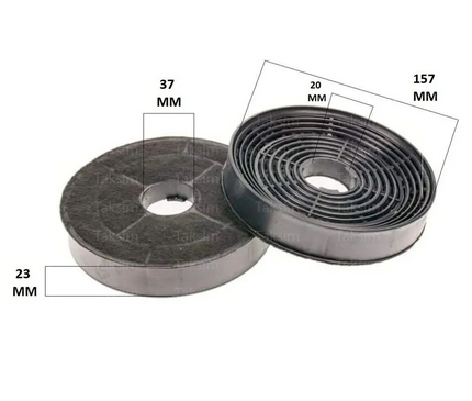 12009727 Beko ADV 5160 I Davlumbaz Karbon Filtre 150 mm (2 Adet) – Bosch DWK065G20T, Siemens LC65KA270T, Arçelik P Serisi Uyumlu Aktif Karbon Aspiratör Filtresi 9189204771 / 9197064043