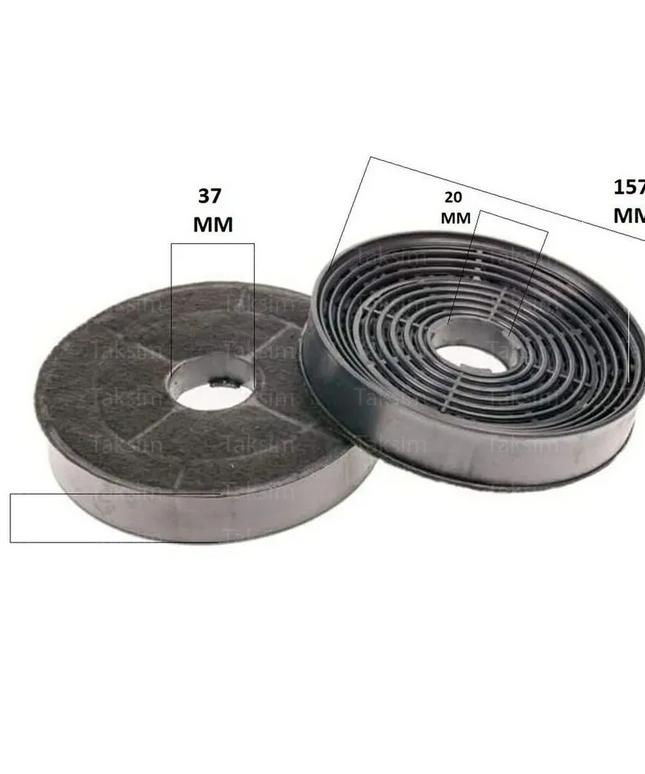 12009727 Beko ADV 5160 I Davlumbaz Karbon Filtre 150 mm (2 Adet) – Bosch DWK065G20T, Siemens LC65KA270T, Arçelik P Serisi Uyumlu Aktif Karbon Aspiratör Filtresi 9189204771 / 9197064043