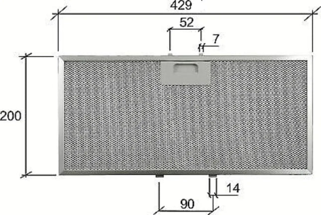 Elica Turboair Whirlpool Davlumbaz Filtresi 430 x 200 x 9 mm Yıkanabilir Alüminyum Filtre GRI0088006A - 482000015639 - C00380222 - FKA26