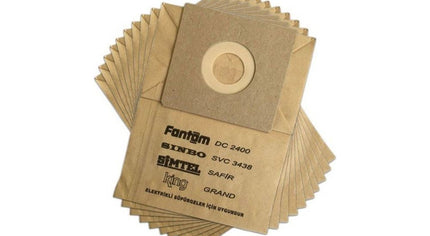 Fantom DC 2850 Uyumlu Süpürge Kağıt Toz Torbası (10 Adet) –Fantom DC 2850, Fantom DC 2400, Sinbo SVC 3438, Simtel Safir, King Grand