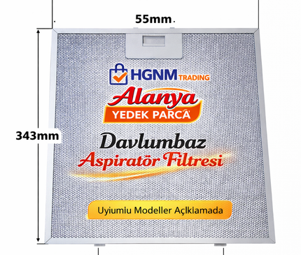 80877665 Davlumbaz Filtresi 343 x 284mm Davlumbaz Yağ Filtresi Mutfak Aspiratörü ELECTROLUX, AEG, Arthur martin