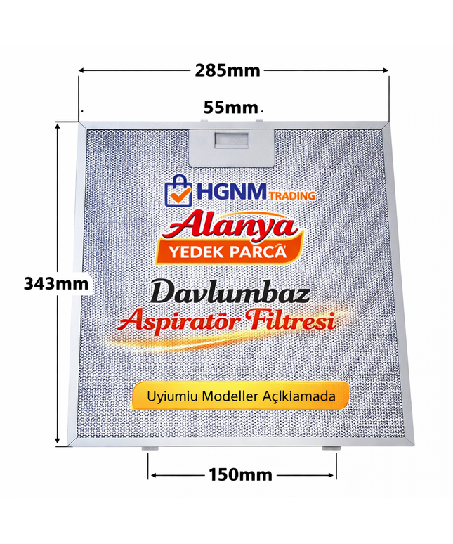 80877665 Davlumbaz Filtresi 343 x 284mm Davlumbaz Yağ Filtresi Mutfak Aspiratörü ELECTROLUX, AEG, Arthur martin