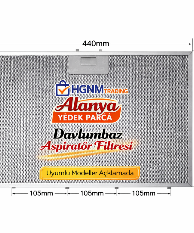 Arçelik, Beko & Teka Uyumlu Davlumbaz Metal Yağ Filtresi 440x280 mm – 9198810134 / 81455031