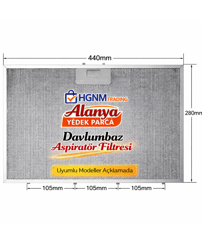Arçelik, Beko & Teka Uyumlu Davlumbaz Metal Yağ Filtresi 440x280 mm – 9198810134 / 81455031