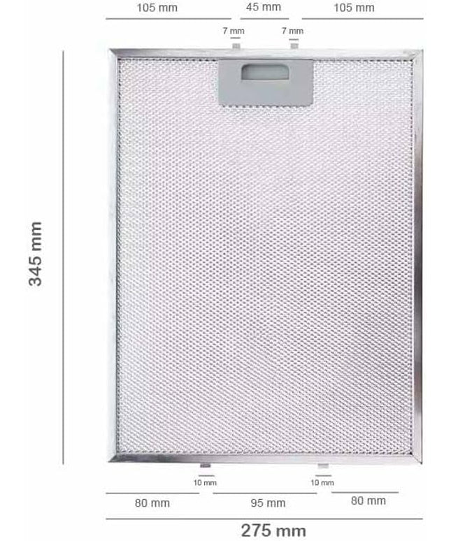 81460133 Davlumbaz Filtresi, 344x275 mm, Metal Yağ Filtresi Teka, DBB - CMB Serisi, 1 adet