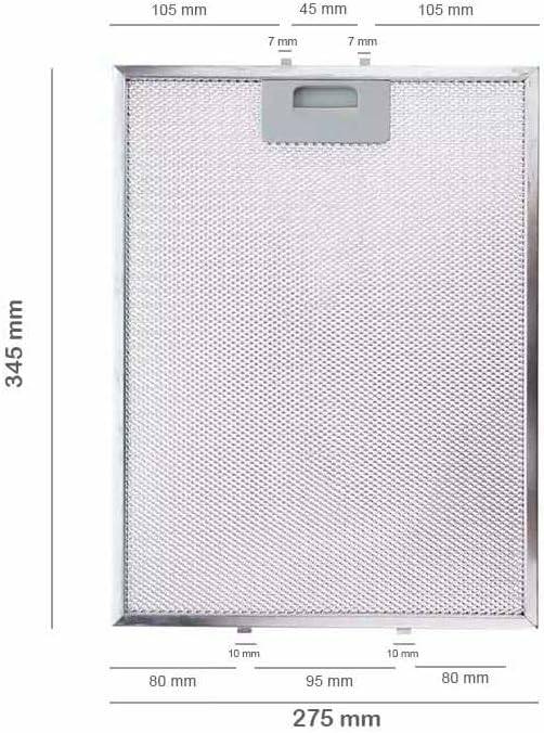 81460133 Davlumbaz Filtresi, 344x275 mm, Metal Yağ Filtresi Teka, DBB - CMB Serisi, 1 adet