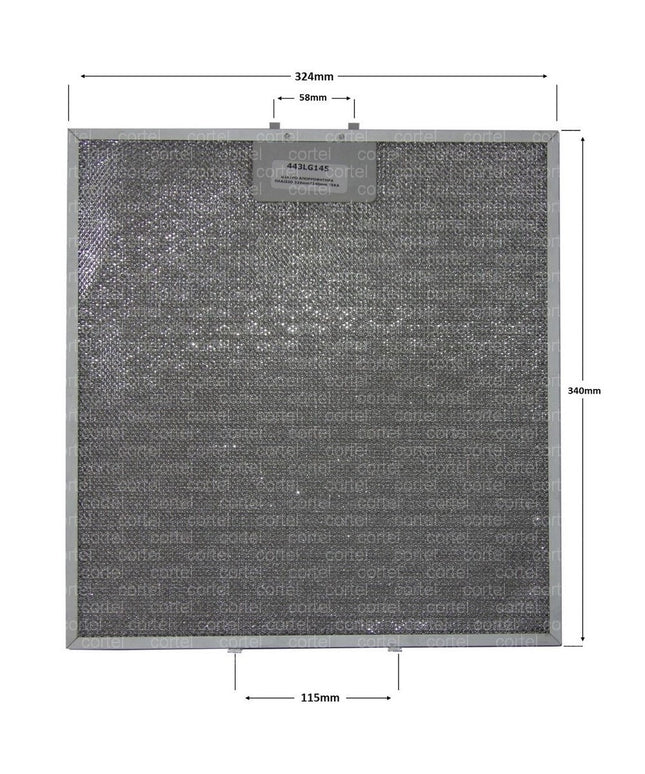 81484011 TEKA Davlumbaz Filtresi, 340×324 mm, Metal Yağ Filtresi değişimi, örneğin Teka, DH70, DY70, DH1-70, DH2-70