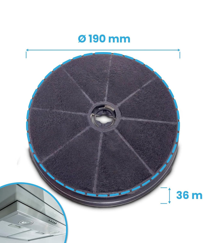 Комплект угольных фильтров EFF62 — совместимый с Miele 6532971 DKF14-1 | Фильтр для вытяжки AEG, Bosch, Electrolux, Faber, Whirlpool, Franke