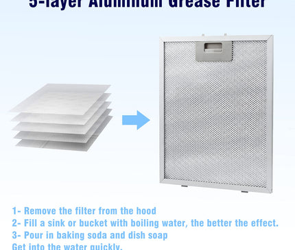 Antoble Aluminum Grease Filters Replacement Filters for Kitchen Hoods 320 x 260mm (2 Pieces)
