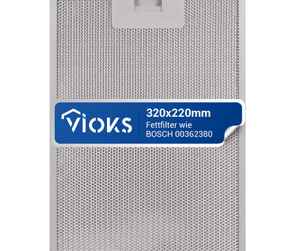 Dunstabzugshaube Filter Metall 320x220mm Ersatz für Bosch 00362380 Fett Filter Dunstabzugshaube Metallfilter / Siemens Filter Dunstabzugshaube