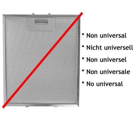 Universal Cooker Hood Metal Mesh Grease Filter for Kitchen Extractor Fan Vent (Pack of 3 Filters, Silver, 300 X 250 Mm)