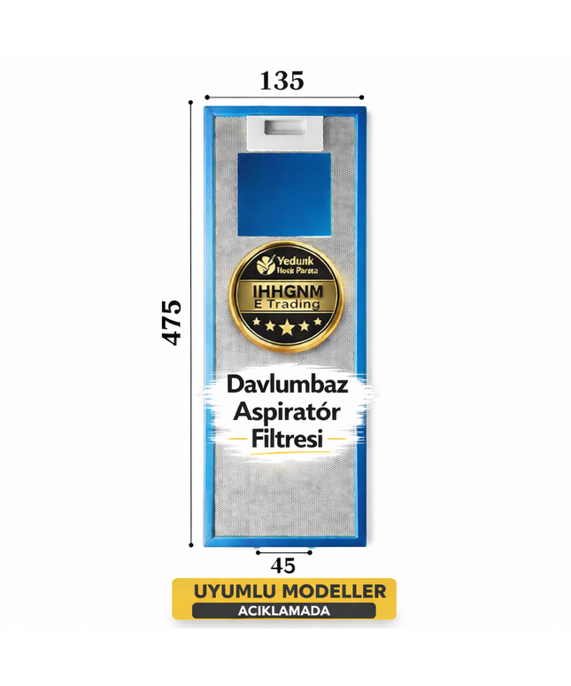 Arçelik, Beko, Altus Aspiratör Davlumbaz Tel Filtresi - 9189205706 - 13cm X 47,5cm - 475x130 mm