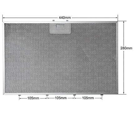 9198810134 Dunstabzugshaubenfilter 440x280 mm Dunstabzugshaube Fettfilter Küchenabzieher Aluminiumsauger 44x28 cm 81455031