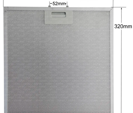 Davlumbaz Metal Yağ Filtresi 320x320 mm (32x32 cm) – Bauknecht 481248058144 / C00345798 Uyumlu