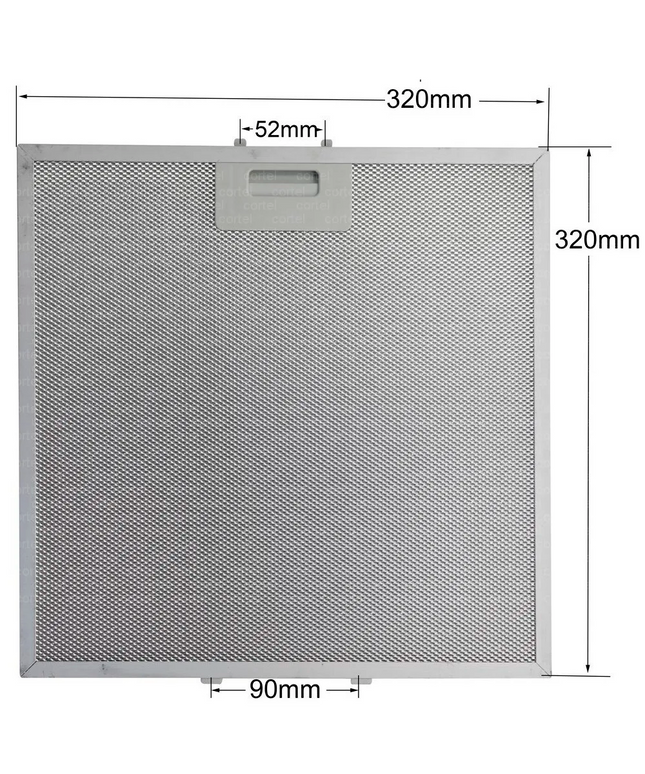 Davlumbaz Metal Yağ Filtresi 320x320 mm (32x32 cm) – Bauknecht 481248058144 / C00345798 Uyumlu