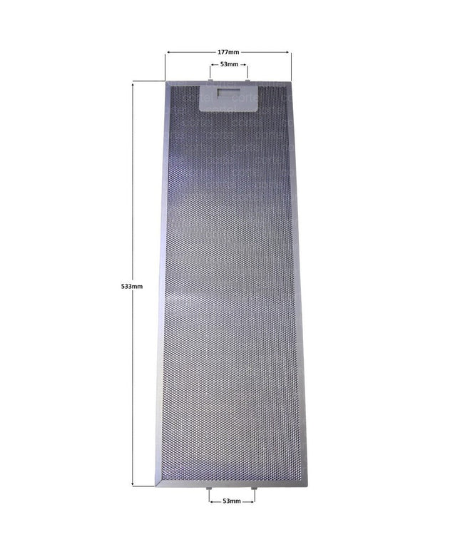 533 x 177 mm  Cooker Hood Metal Grease Filter 10085659  - 481248058305 Range Hood Filter Whirlpool Elica OZBA SPARE PARTS STORE