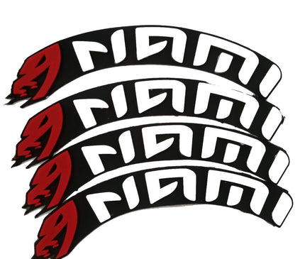 NAMI Premium Rubber Handwriting Motorcycle Decal - 1 inch x 2.5 cm - 4 Pcs - 18 cm Length