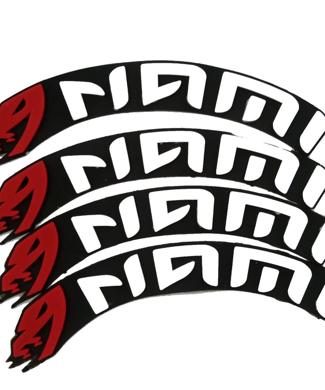 NAMI Premium Rubber Handwriting Motorcycle Decal - 1 inch x 2.5 cm - 4 Pcs - 18 cm Length