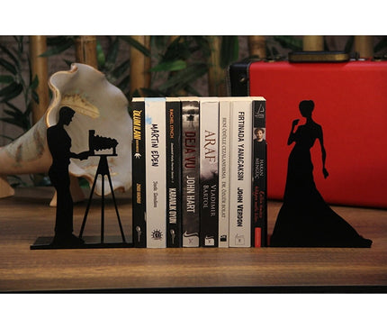 Figured Decorative Metal Book Holder, Book Support, Book Organizer, Gift Black cat, Bike, Elephant Ballerina, Giraffe, Reading