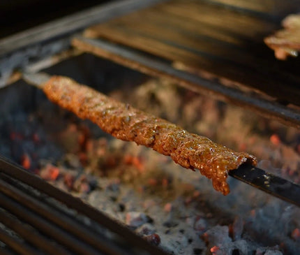 50cm Adana Kebab Skewers - Premium Galvanized Iron for Delicious Doner Meat Grilling and Shish Cooking Wide Flat BBQ