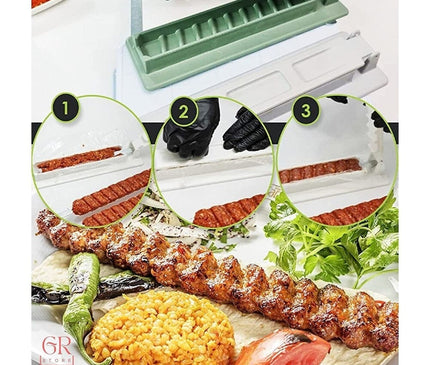 Skewers Kebab Maker Barbecue Stringer Box Machine Beef Meat Vegetables String Grill Kitchen Accessories Outdoor BBQ Gadget Turk