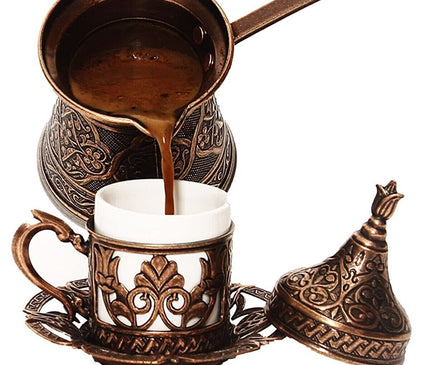 Coffee Pot Stovetop Copper Turkish Greek Arabic Engraved  Coffee Maker Cezve Ibrik