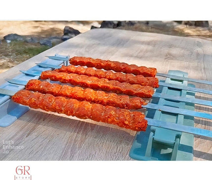 Skewers Kebab Maker Barbecue Stringer Box Machine Beef Meat Vegetables String Grill Kitchen Accessories Outdoor BBQ Gadget Turk
