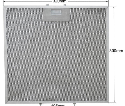 32x30 Gorenje, Körting, Mora Uyumlu Aspiratör Davlumbaz Metal Yağ Filtresi 184756 – 1006966 | 320x300 mm