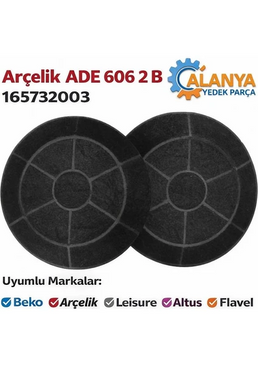 Arçelik ADE 604 S Karbon Filtre 165732003 Davlumbaz Aspiratör Karbon Fitresi ADE 606-2 B, ADE 606-2 S, ADE 606-2 G, ADE 606-1 S, ADE 606-9 S, ADE 606-4 B, ADE 606-4 G
