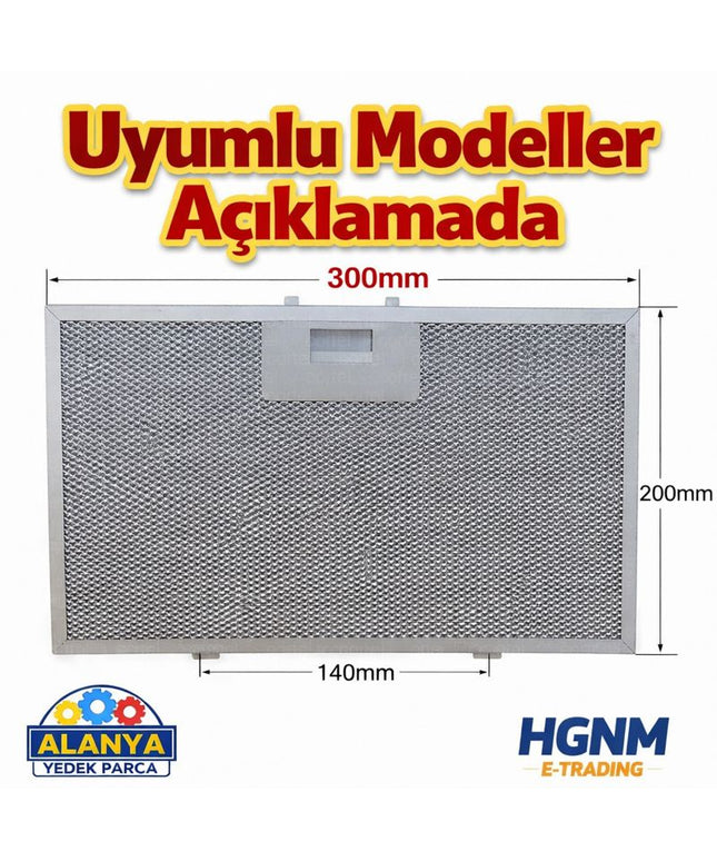 Arçelik Beko 9197060212 Davlumbaz Metal Yağ Filtresi 300x200 mm | Aspiratör Tel (Mesh) Filtre – Yıkanabilir 30x20