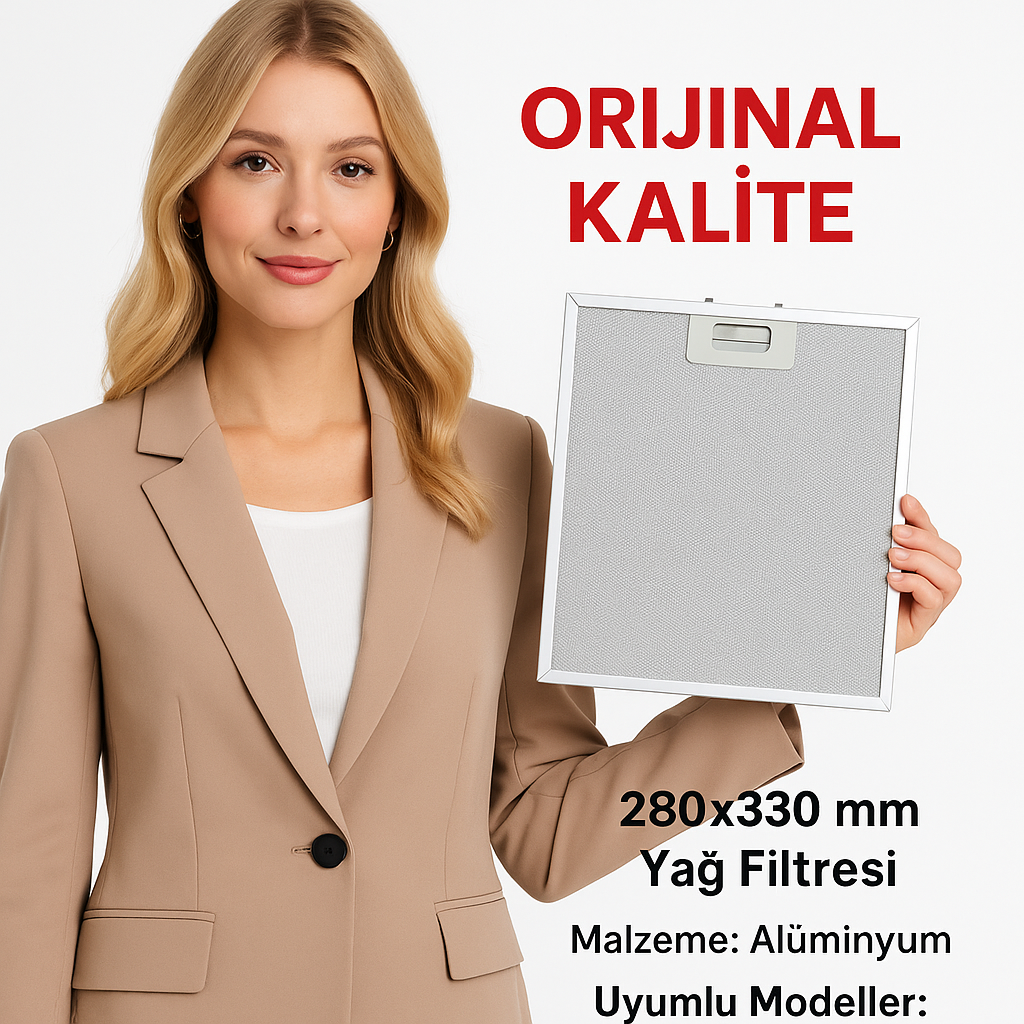 Beko Grundig Arçelik Uyumlu 280x330 mm Davlumbaz Yağ Filtresi O3 129730009 