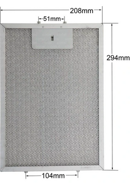 Beko Uyumlu Davlumbaz Metal Yağ Filtresi 294x208 mm – ADV5180I / ADV5500 / ADV5600 