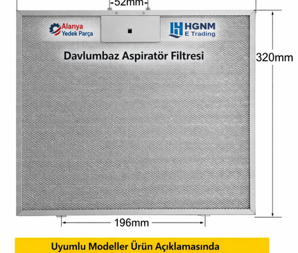 Bosch 00362381 Davlumbaz Yağ Filtresi 330x320 mm Balay – Neff – Siemens Uyumlu Aspiratör Teli