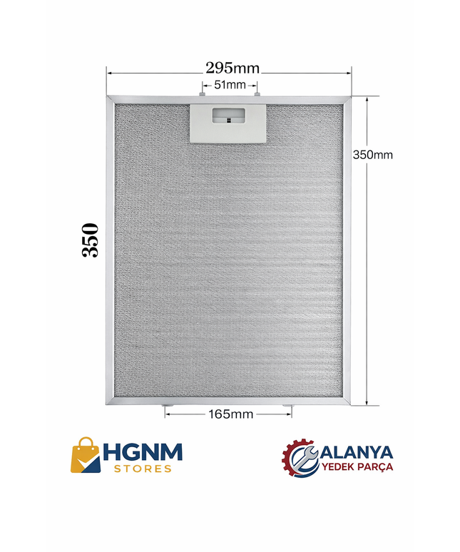 Bosch 00703537 Davlumbaz Metal Yağ Filtresi 348x295 mm (Uyumlu)