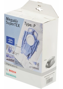 Bosch Ergomaxx Elektrikli Süpürge P Tipi Toz Torbası – Megafilt Supertex, Orijinal, 4’lü Set + Filtre