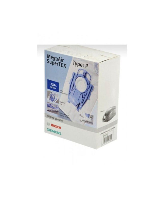 Bosch P Tipi Kutulu SMS Toz Torbası, 4 Adet Sentetik Kumaş, Yüksek Filtrasyon, Elektrikli Süpürge Uyumlu