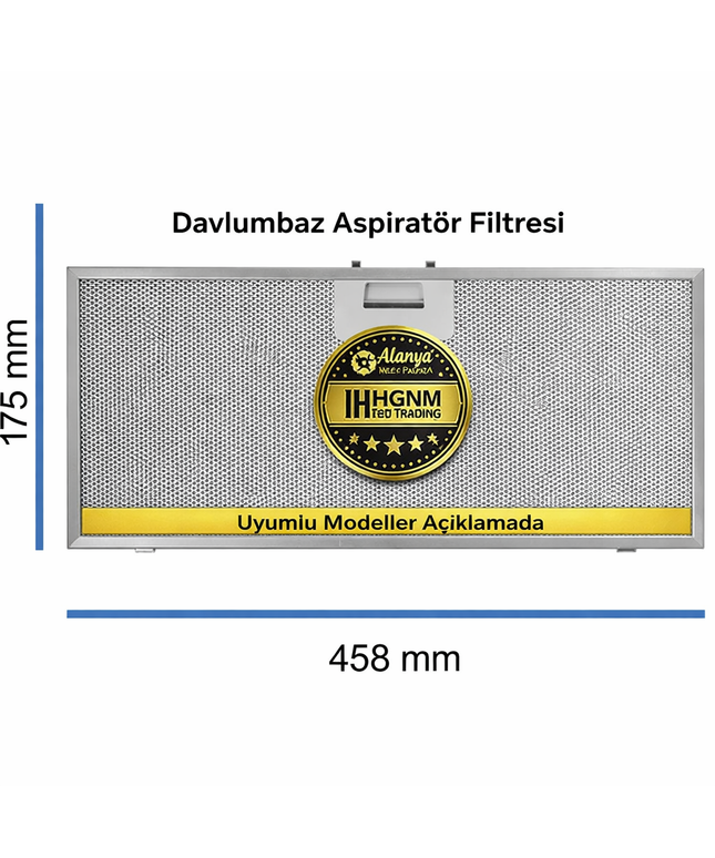 C00317017 Davlumbaz Metal Yağ Filtresi 460x178 mm 481248058314 Whirlpool Bauknecht Elica Uyumlu