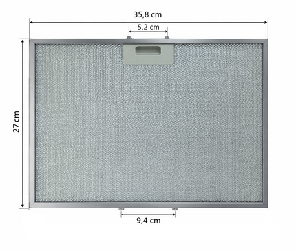 27x36 Elica Shire Davlumbaz İçin Alüminyum Metal Yağ Filtresi 35,8 x 27 cm – GRI0124745A Aspiratör Fitre teli