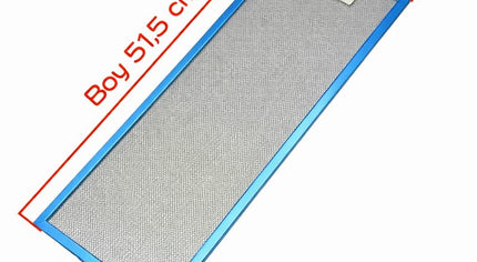 19,5x51,5 cm Davlumbaz Yağ Filtresi | 195x515 mm Alüminyum Aspiratör Filtresi 515x195 | Klipsli 4,5