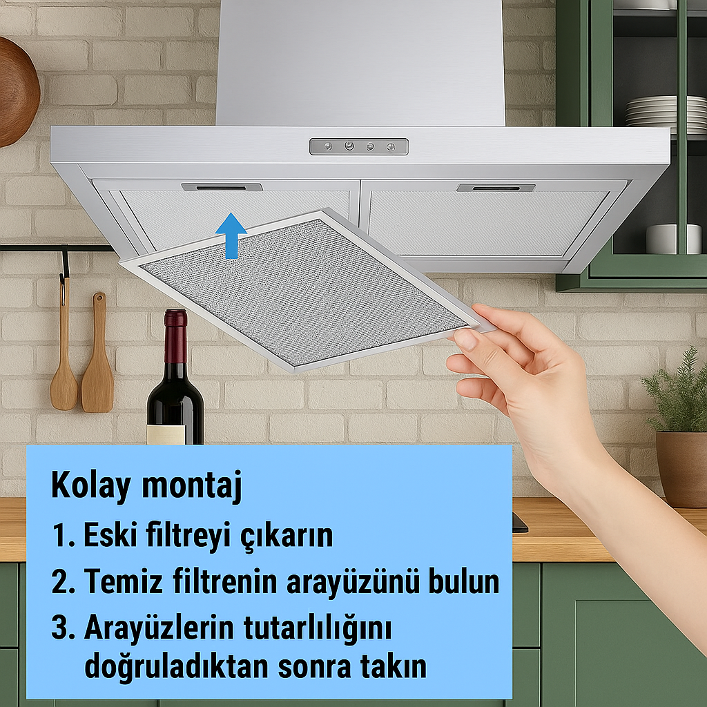 Arçelik Davlumbaz Filtresi 129732010 370x287mm Metal Yağ Filtresi 370x290, 37x29 Beko, Flavel
