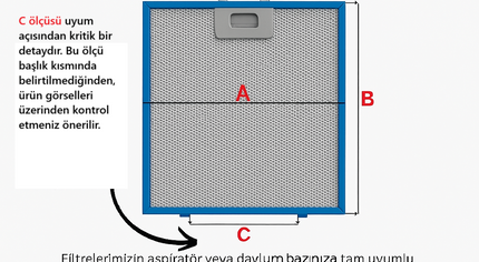 22x27 Alüminyum Davlumbaz Yağ Filtresi 218x268 | Whirlpool – Elica – Turboair – Bosch – Neff Uyumlu Aspiratör Filtresi