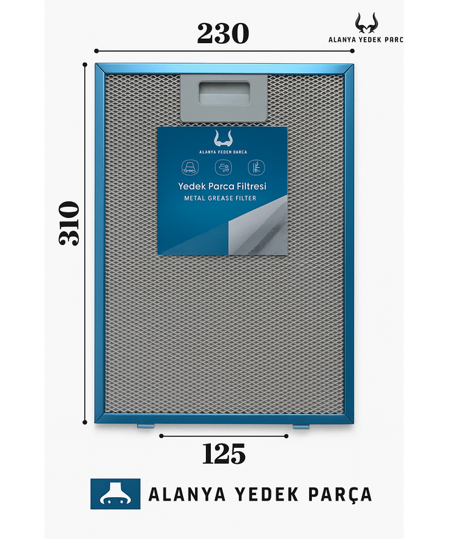 Termikel Uyumlu Davlumbaz Metal Yağ Filtresi 310x230mm 31x23cm Aspiratör Alüminyum Filtre