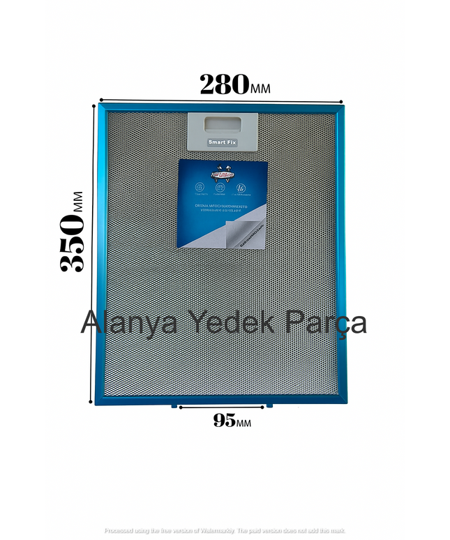 81460024 Teka Aspiratör Davlumbaz Filtresi 280×350 mm Yağ Filtresi Gefest BY-GE-282350-9R-5 Uyumlu