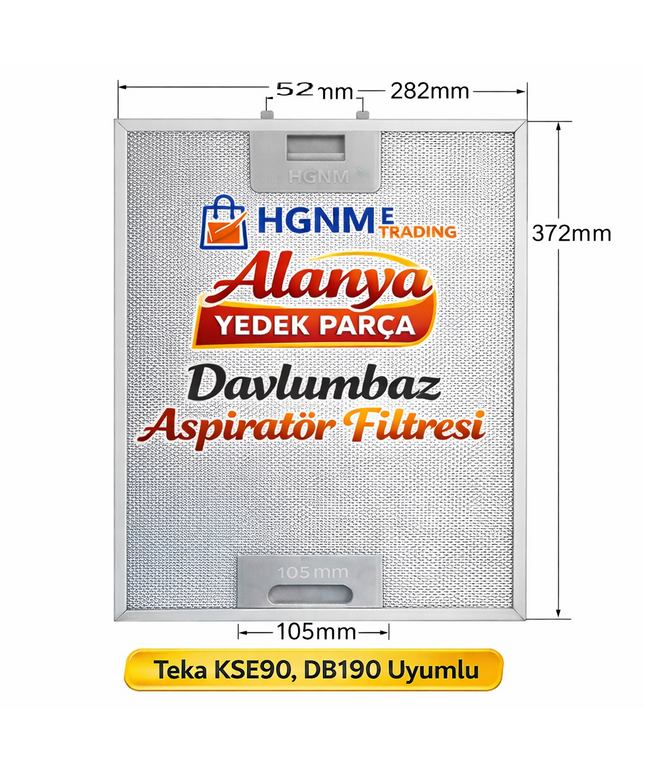 81460072 Aspiratör Davlumbaz Metal Yağ Filtresi 370x281 mm – Teka KSE90, DB190 Uyumlu
