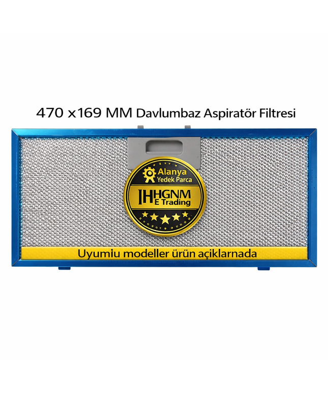Electrolux 4055380804 Davlumbaz Yağ Filtresi 470x169 mm Metal Aspiratör Filtresi Uyumlu 50268017006