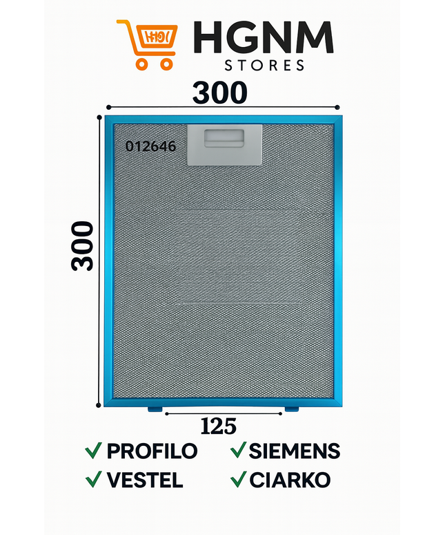 012646 Ferre, Franke Davlumbaz Filtresi 300×250 mm Davlumbaz Yağ Filtresi Mutfak Aspiratörü Alüminyum Aspiratör B4