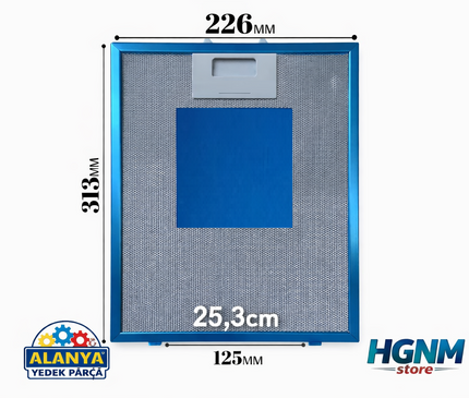 🔧 Davlumbaz Yağ Filtresi 226×313 mm DA6-833 | Alüminyum Mutfak Aspiratör Filtresi (22,6 × 31,3 cm) 4