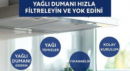 Ferre Uyumlu Davlumbaz Yağ Filtresi 365x325mm Orta Ara 125mm