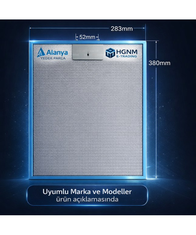 Davlumbaz Aspiratör Filtresi 283×380 mm Bosch, Siemens, Ikea 28.3×38 cm YT142.1172.09 00422872