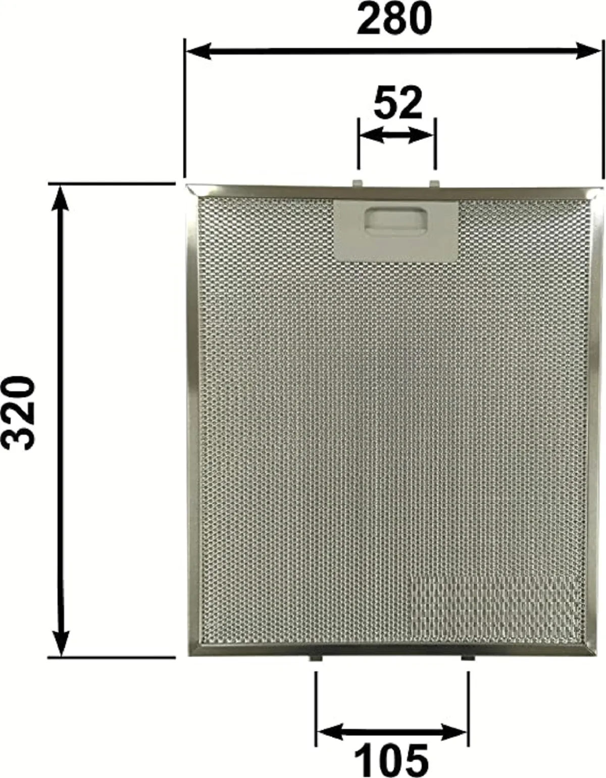 Davlumbaz metalik Yağ Filtresi 320x282 mm 40472618 - Teka DE-60.2 BLANCO VR.02, DE-70.2, DE-90.2, DE60.2 INOX 